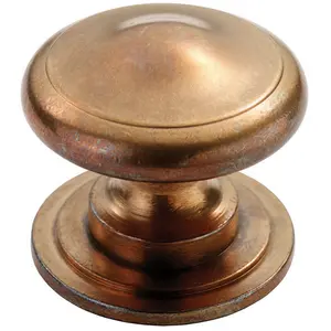 Cottage Cupboard Door Knob 38mm Diameter Solid Bronze Cabinet Handle