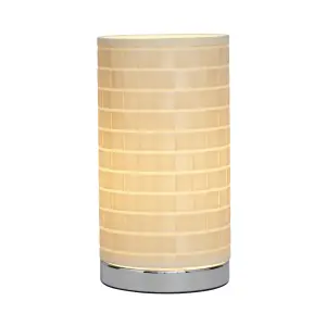 Inlight Hektor Woven Cylinder Polished Ivory Table lamp