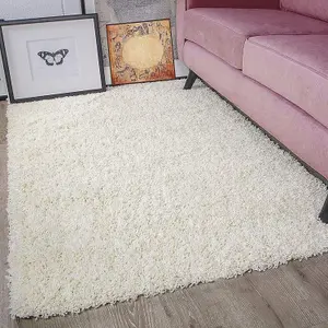 Large Ivory Cream Shaggy Area Rug Elegant and Fade-Resistant Carpet Runner - 160x230 cm