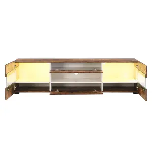 Kirsten Wooden TV Stand In Rustic Oak With LED Lighting