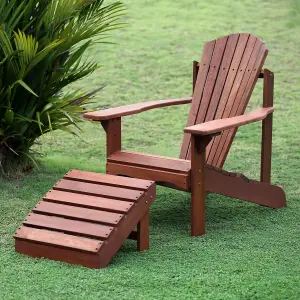 Furinno Tioman Hardwood Adirondack Patio Chair in Teak Oil, Natural