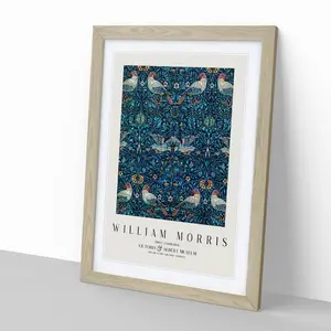 Birds Vol.3 by William Morris - Picture Frame Art Prints Oak / 65cm H x 48cm W x 2cm D