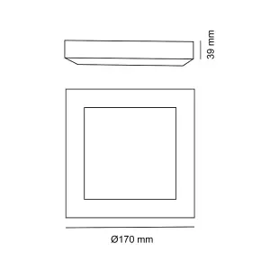 Luminosa Know LED Flush Light 12W 4000K Square Grey