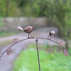 Robin Balancer Metal Stake Outdoor British Bird Garden Ornament