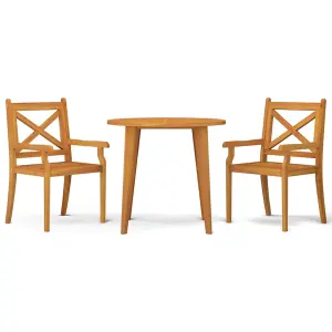 3 Piece Garden Dining Set Solid Wood Acacia