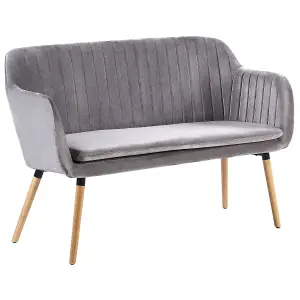 2 Seater Velvet Kitchen Sofa Grey TABY