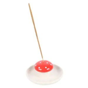 Something Different Mushroom Incense Holder White/Red (One Size)