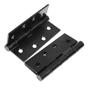 H22 Ball Bearing Door Hinges in a 4 inch Size (100mm), Matt Black Finish, 2 Pairs - Handlestore