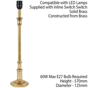 Luxury Traditional Table Lamp Light Solid Brass BASE ONLY Quality Bulb Holder