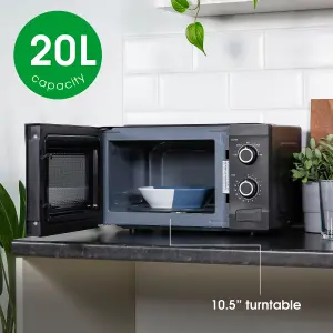 Abode AMM2001B, 20L Manual Microwave in Black