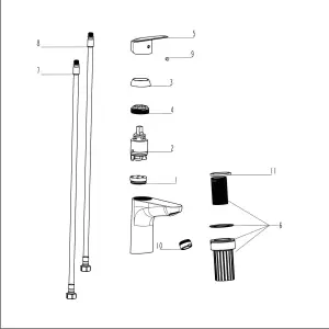 VitrA Flow Line Chrome Round Basin Mixer