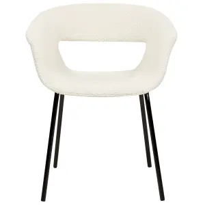 Set of 2 Dining Chairs ELMA Boucle Off-White