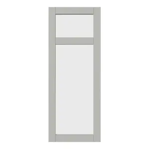 GoodHome Alpinia Matt grey wood effect Shaker Glazed Dresser Cabinet door (W)500mm (H)1425mm (T)18mm