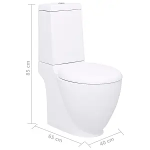 Berkfield Ceramic Toilet Back Water Flow White