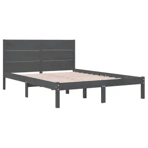 Berkfield Bed Frame Grey Solid Wood Pine 120x200 cm