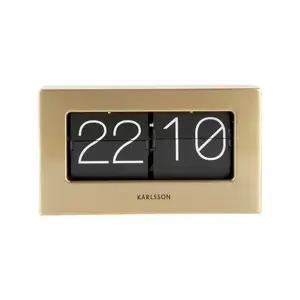 Utilitarian Digital Mechanical Alarm Tabletop Clock in Gold