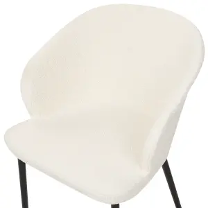 Set of 2 Dining Chairs MASON Boucle Off-White