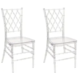 Set of 2 Dining Chairs CLARION Transparent