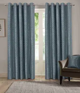 Tuscany Geometric Window Polyster Eyelet Curtains