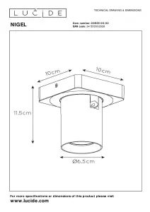 Lucide Nigel Modern Ceiling Spotlight - LED Dim to warm - GU10 - 1x5W 2200K/3000K - Matt Gold, Brass