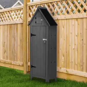 Wooden Garden Storage Shed - Grey