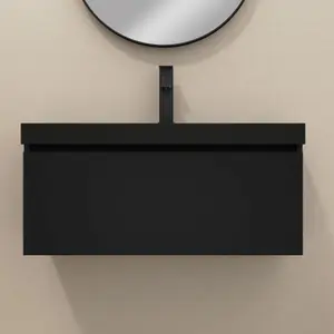 Kaduro 800mm Wall Hung Vanity Unit - Matt Black