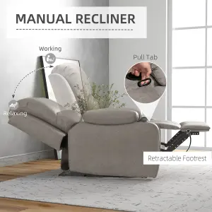 HOMCOM Recliner Armchair for Living Room, Recliner Chair with Cup Holder