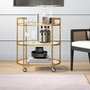 Metal Bar Cart Brass