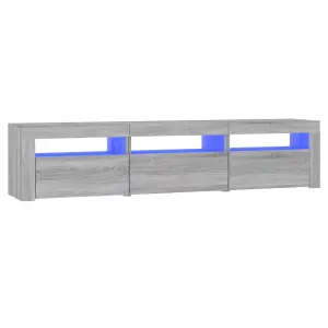 Berkfield TV Cabinet with LED Lights Grey Sonoma 180x35x40 cm