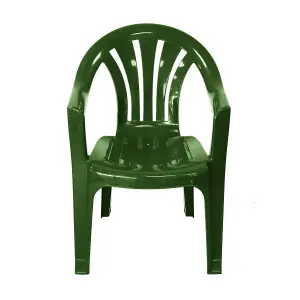 simpa Solana Green Plastic Garden Chairs - Set of 4