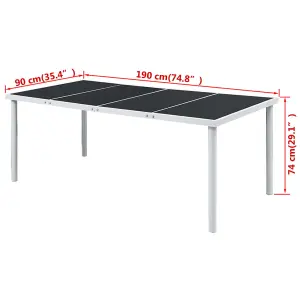 Berkfield Garden Table 190x90x74 cm Black Steel