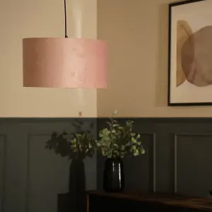 ValueLights Reni Blush Pink Velvet Large Ceiling Pendant Lamp Shade