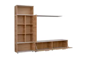 Roi Entertainment Unit - Organised Elegance with Open and Closed Storage (W2000mm H1550mm D400mm )