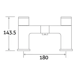 Nolan Polished Chrome Square Deck-mounted Bath Filler Tap