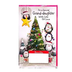 Simon Elvin For A Special Grand Daughter Penguin Christmas Card (Pack of 6) Multicoloured (One Size)