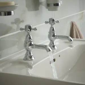 Heritage Highbrook Standard Chrome effect Basin Pillar Tap