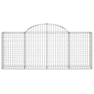 Berkfield Arched Gabion Baskets 13 pcs 200x30x80/100 cm Galvanised Iron