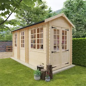 14ft x 6ft (4050mm x 1750mm) Horsforth "The Burlington" 19mm Log Cabin with 4 Windows