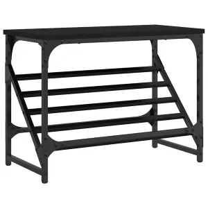 Shoe Rack Black 60x30x45 cm Engineered Wood