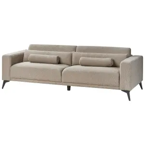 3 Seater Boucle Sofa Taupe ANGE