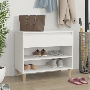 Berkfield Shoe Cabinet White 70x36x60 cm Engineered Wood