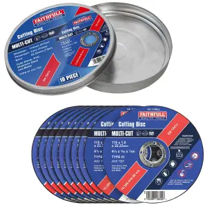 Faithfull Multi-Cut Discs 115mm (Pack of 10) XMS23MULTCUT