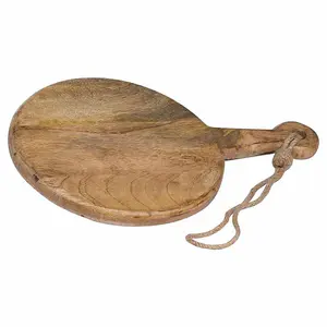 Round Hanging Hard Chopping Board - Wood - L41 x W26 x H3 cm - Brown