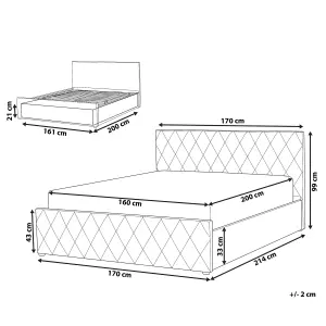 Faux Leather EU King Size Ottoman Bed Taupe ROCHEFORT