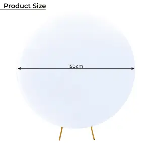 Round Polyester Spandex Arch Stand Backdrop Cover Garden Arbors Cover, White - 150cm