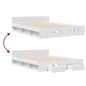 Berkfield Bed Frame with Drawers without Mattress White 120x200 cm