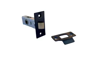 MORTICE TUBULAR LATCH 2.5" 63mm x 7 Internal Door Catch BLACK