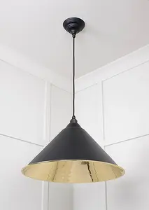 Smooth Brass Hockley Pendant in Elan Black