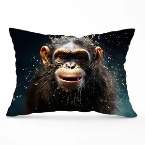 Realistic Monkey Face Splashart Cushions 33cm x 48cm