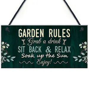 Red Ocean Garden Signs And Plaques Hanging Wall Door Sign Shabby Outside Sign Friendship Gift Summerhouse Sign